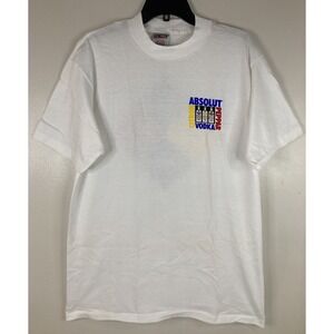 VTG Absolut Vodka Peppar Citron Promo Tshirt Large Double Sided Single Stitch